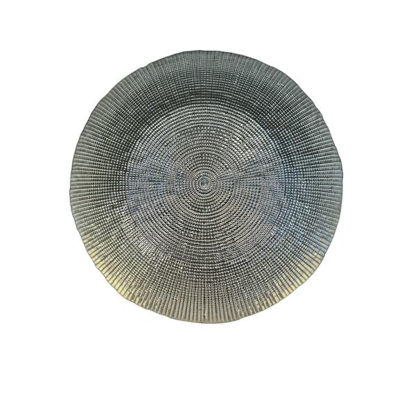 Bronze Gold Art Glass Design Large Centerpiece Scalloped Edge Bowl-16" Diameter! - Picture 9 of 10